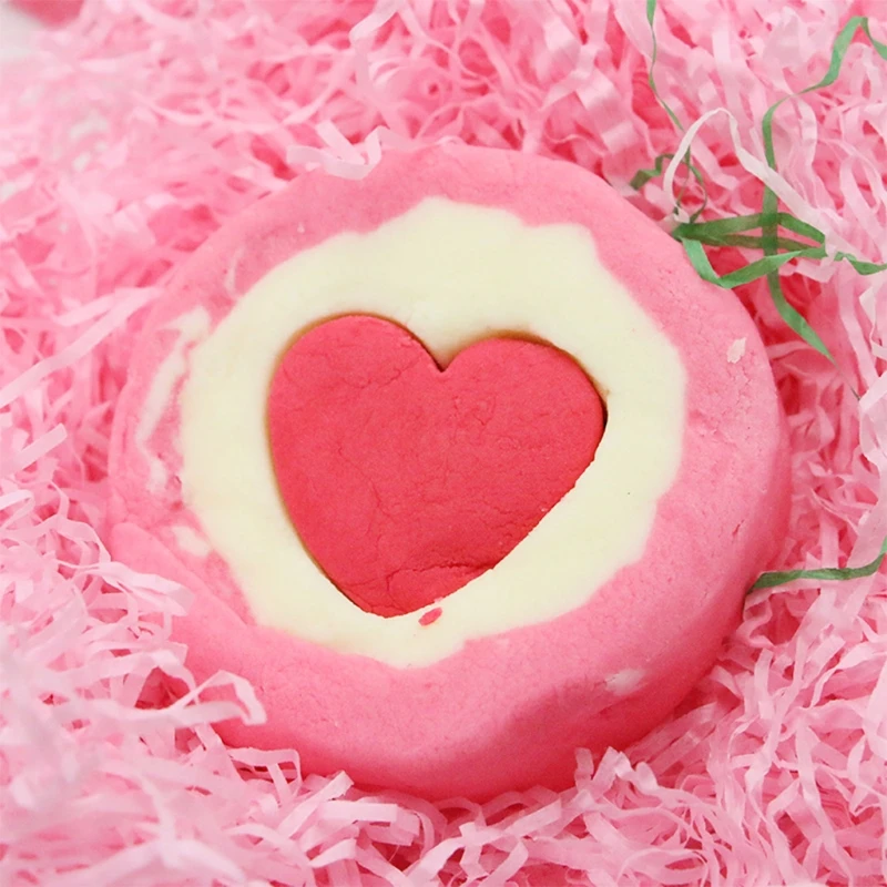 

Bubble Heart Bath Bomb Natural Fizzy for Women Moisturizes Dry Sensitive Skin. Releases Color, Scent, and Bubbles