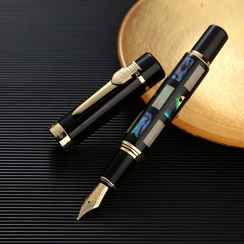 

Jinhao 650 or 8802 High Quality Luxury Fountain Pen Shell Calligraphy Pen Mb or 1.0mm Nib Blue Writing Pens Gift Caneta Tinteiro
