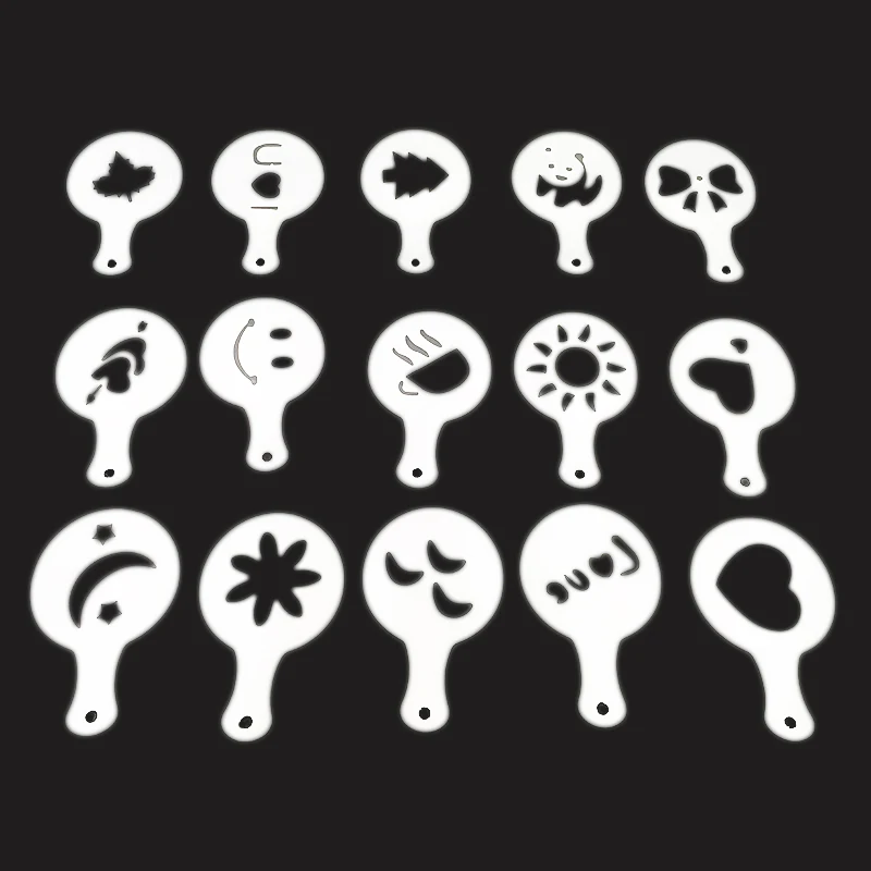 16 шт. трафарет для кофе с фильтром кофеварка капучино трафареты бариста шаблоны