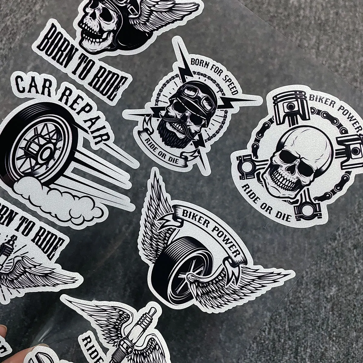 Мотоциклетный светоотражающий шлем 18x27 см|Наклейки и стикеры| |