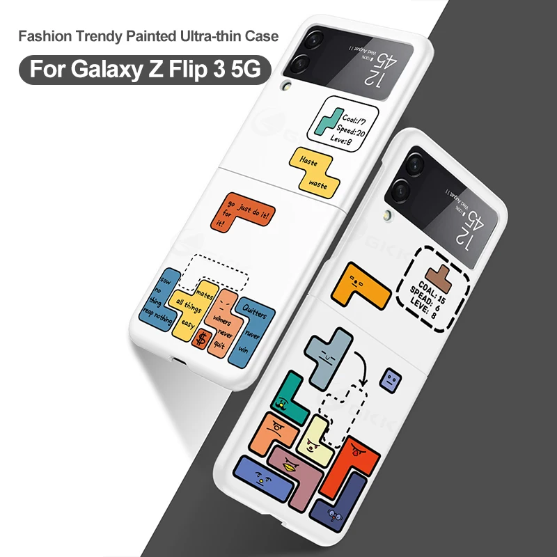 

GKK Original Case For Samsung Galaxy Z Flip 3 5G Case Pattern Anti-knock Protection Plastic Hard Cover For Samsung Z Flip 3 5G