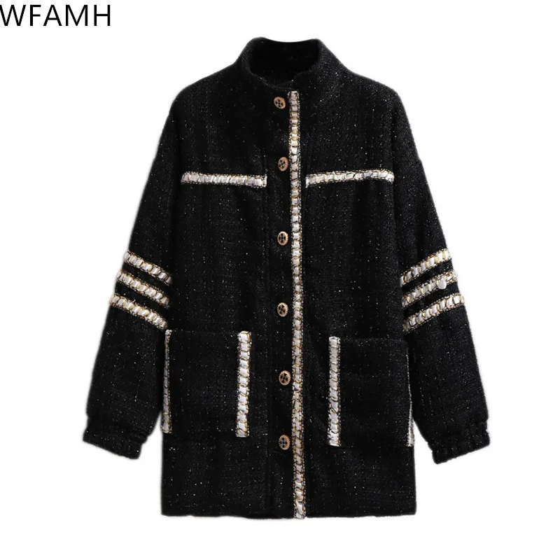 

Factory direct sales of extra-large fat mm autumn and winter new Korean style loose and thin small fragrant tweed jacket jacket