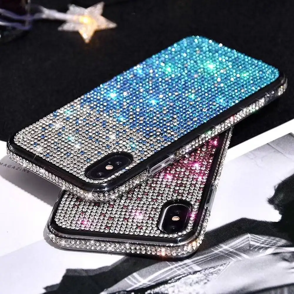 KISSCASE чехол со стразами и блестками для iPhone XR XS X max 7 8 уникальный дизайн роскошь