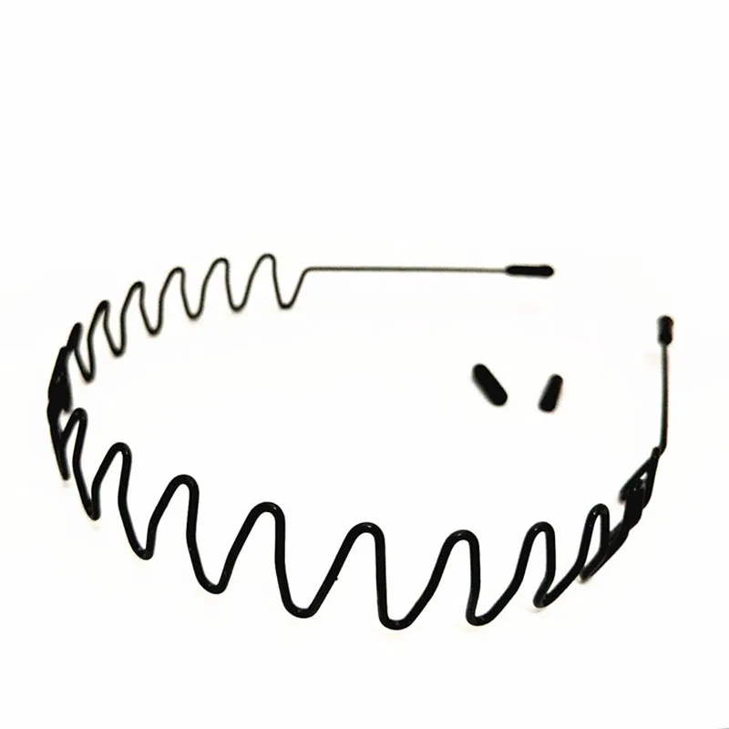 Женский модный спортивный ободок для волос черного цвета с металлическими