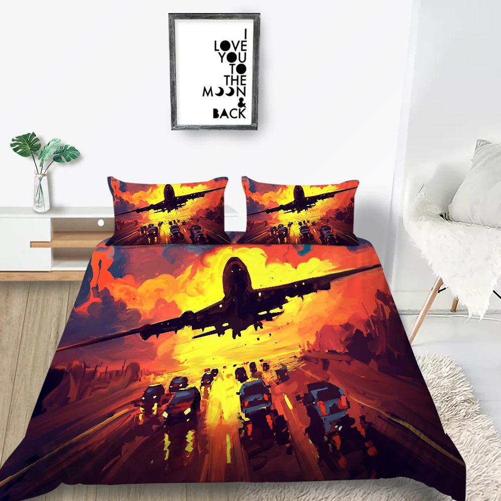 Комплект постельного белья с самолетом модный креативный 3D рисунком размеры