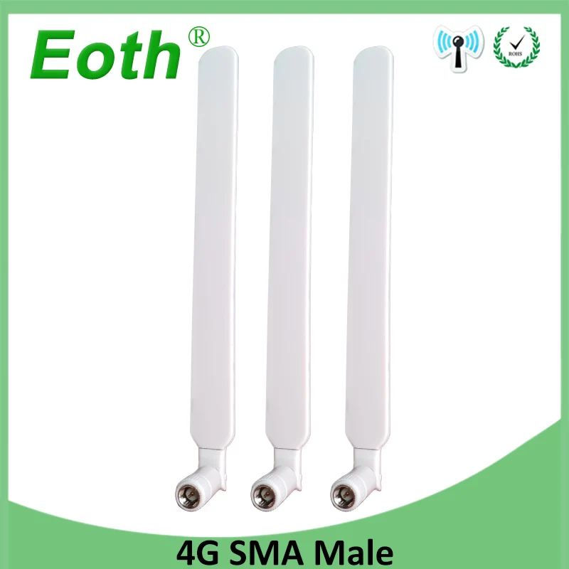 Eoth 10pcs 4G lte antenna 5dbi SMA Male Connector Plug antenne router external repeater wireless modem antene
