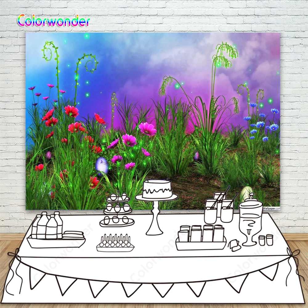 Необычный весенний фон для фотосъемки с цветами на открытом воздухе свадебный