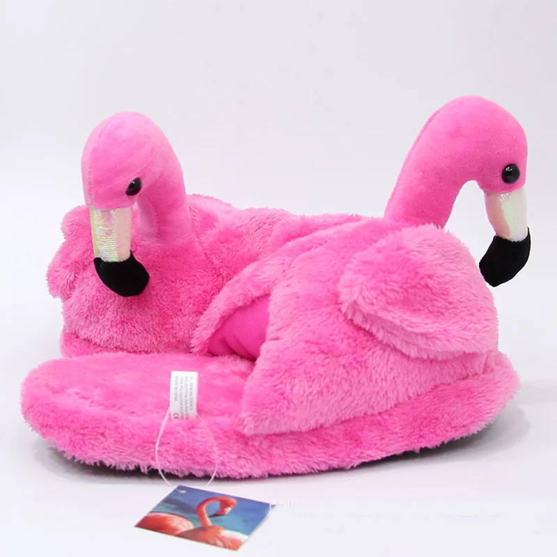 Winter New Cotton Slippers Cute Soft Cute Flamingo Slippers Half Pack Cartoon Plush Slippers Home Warm Cotton Shoes Floor Shoes images - 6