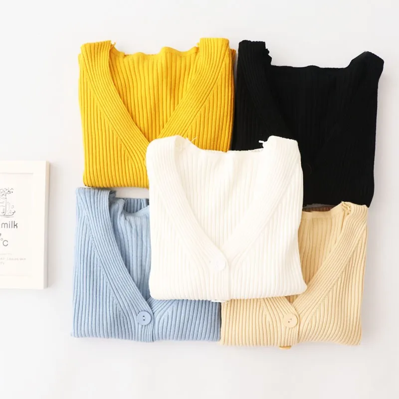 

Genayooa Short Wool Knitted Cardigan Women Autumn Sweater Women 2020 V Neck Slim Female Cardigans Soft Jumper Ladies Korean