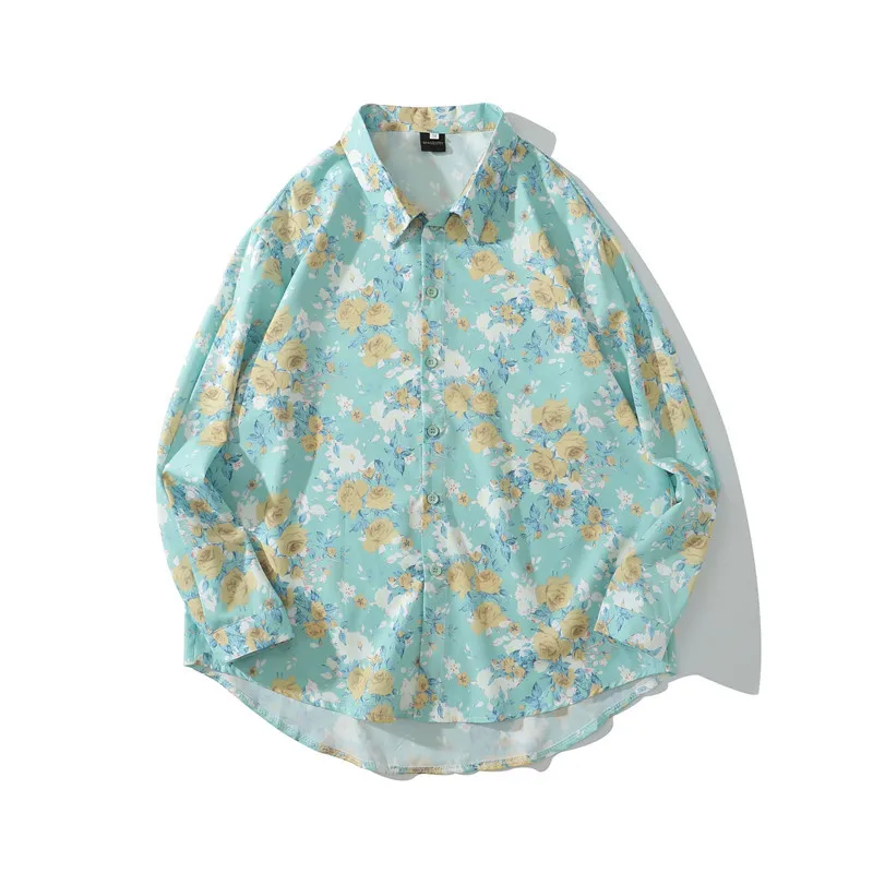 

Prowow 2021 New Spring Retro Fashion Hip Hop Shirt Men Streetwear Tiger Print Long-sleeved Shirts Harajuku Casual Men's Shirt