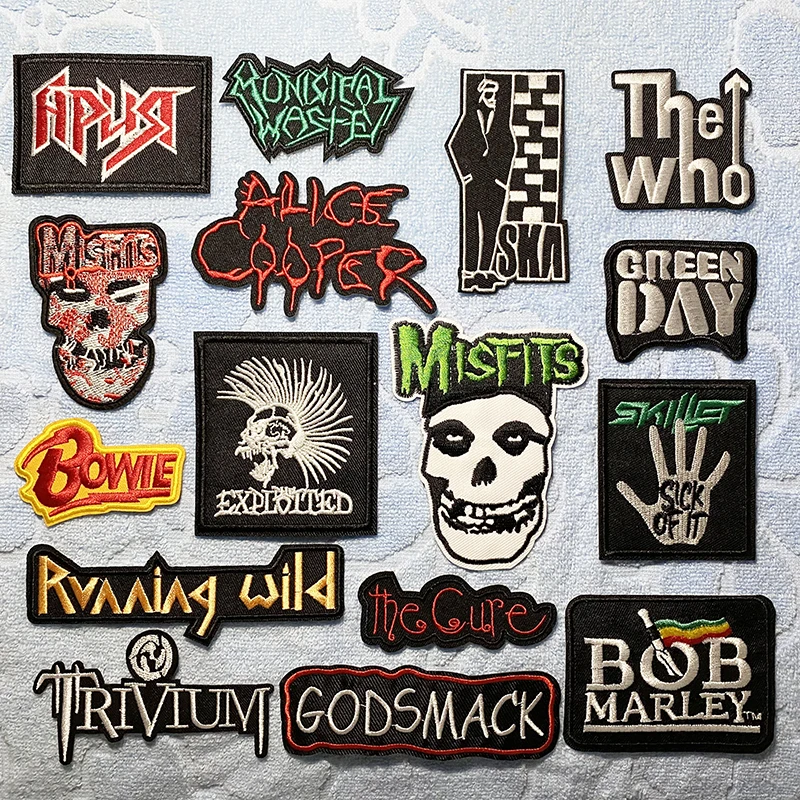 

BAND ROCK MUSIC Iron On Patches Cloth Mend Decorate Clothes Apparel Sewing Decoration Applique Badges Heavy Metal