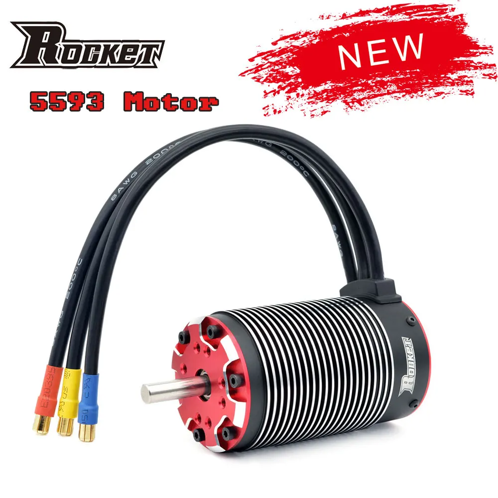 Rocket 5593 680KV 880KV 1090KV бесщеточный двигатель с температурным портом для 1/5 1/6 1/7 RC багги