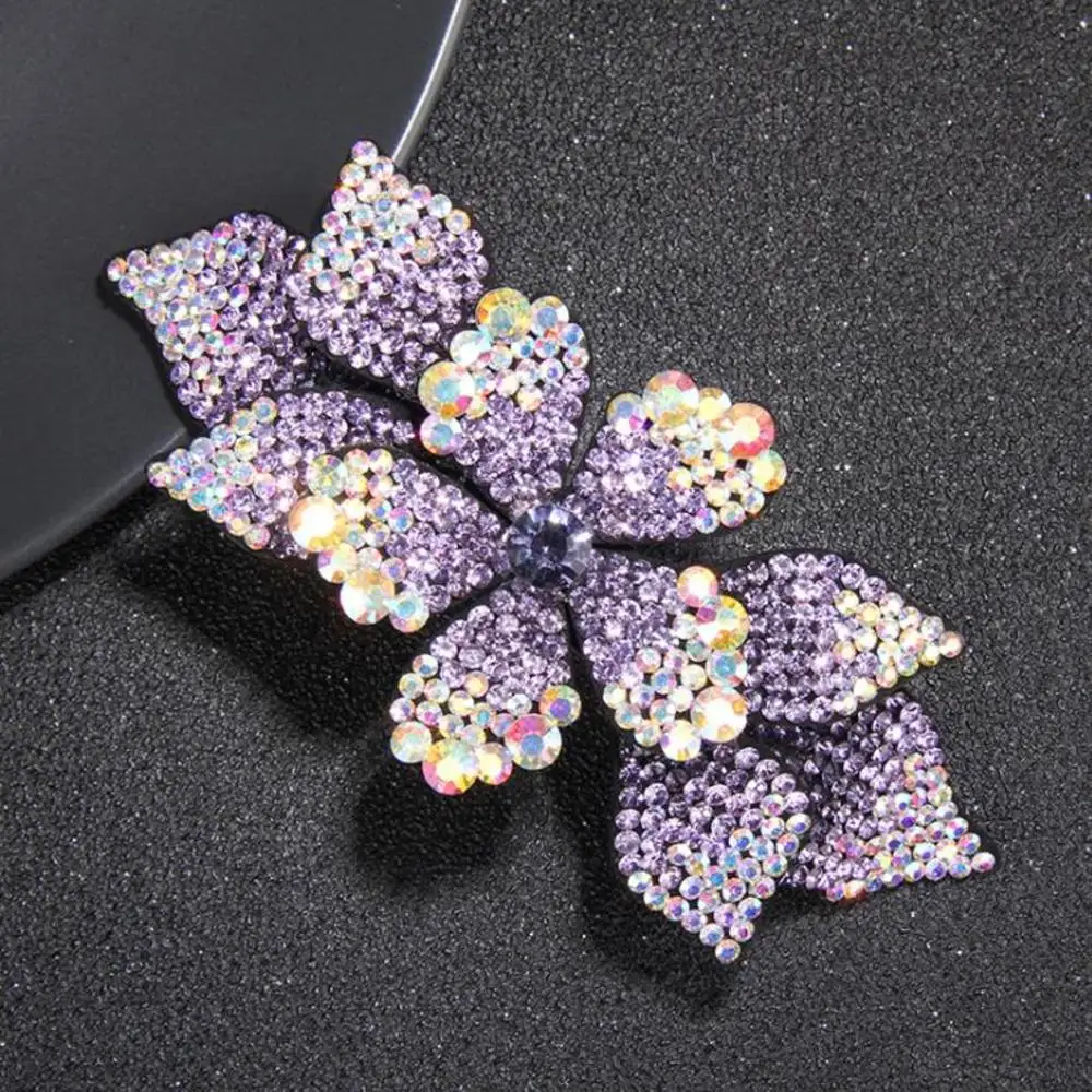 

Back Head Hair Clip Large Spring Clip Horizontal Clip Rhinestone Flowers Korean Temperament Top Clip Plate Hair Headdress Horset