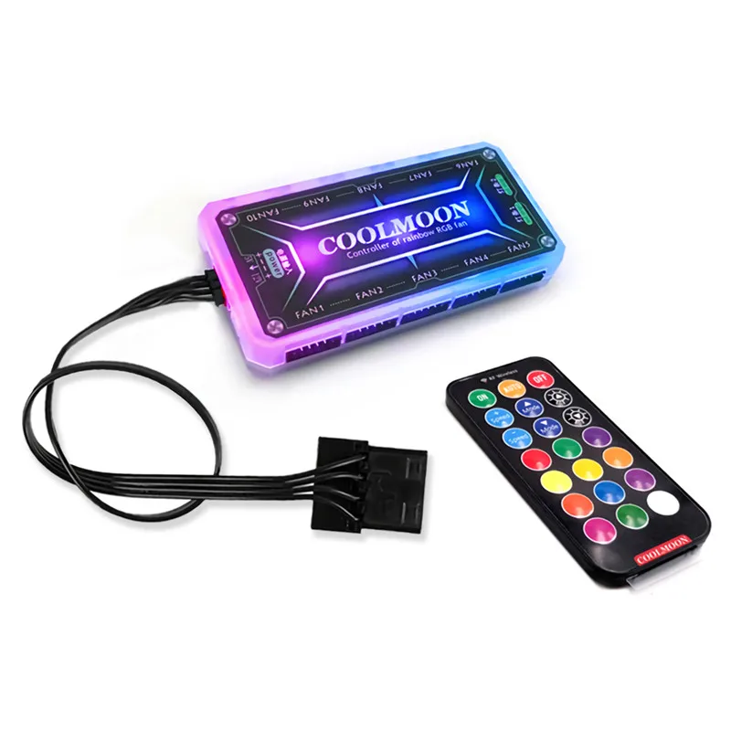 Coolmoon Вентилятор охлаждения 12 см RGB чехол для компьютера охлаждающий вентилятор