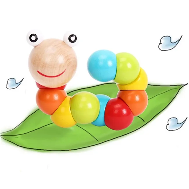 

Baby toys New Variety Twist-colored insects Wooden Toys Educational Toys cheerful caterpillar toy SA870045
