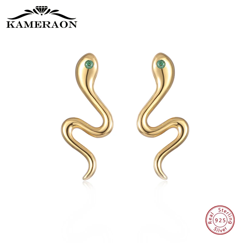 

Original Green Stone Turquoise Earrings Silver 925 Elegant Snake Soul Designer Stud earrings Gold Catkins Fine Jewelry for Women