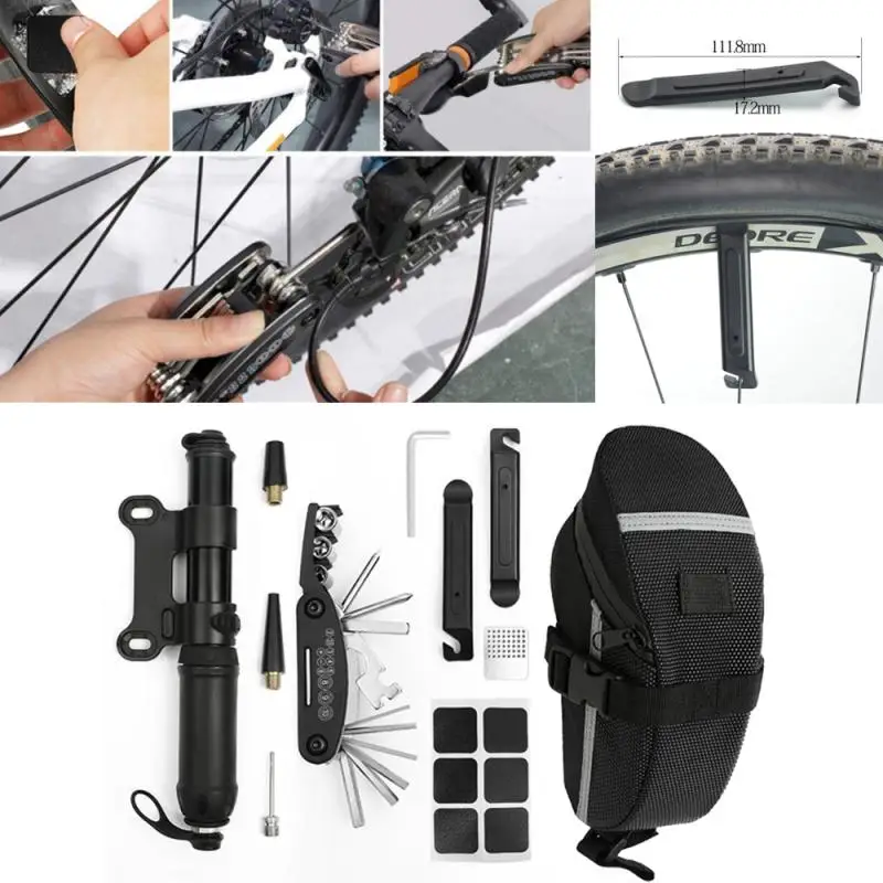 10 In1 Bicycle Tire Repair Tools Kit MTB Mountain Road Bike Tire Patch Repair Glue Bike Pump Set Cycling Emergency Equipment
