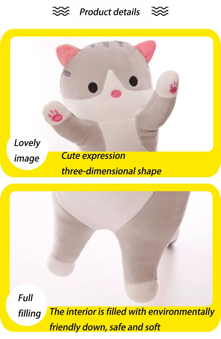 Новинка, креативный подарок, Kawaii, длинная кошка, кукла, спящий компаньон, мягкие животные, игрушки для детей, милые плюшевые игрушки, подарки на день рождения