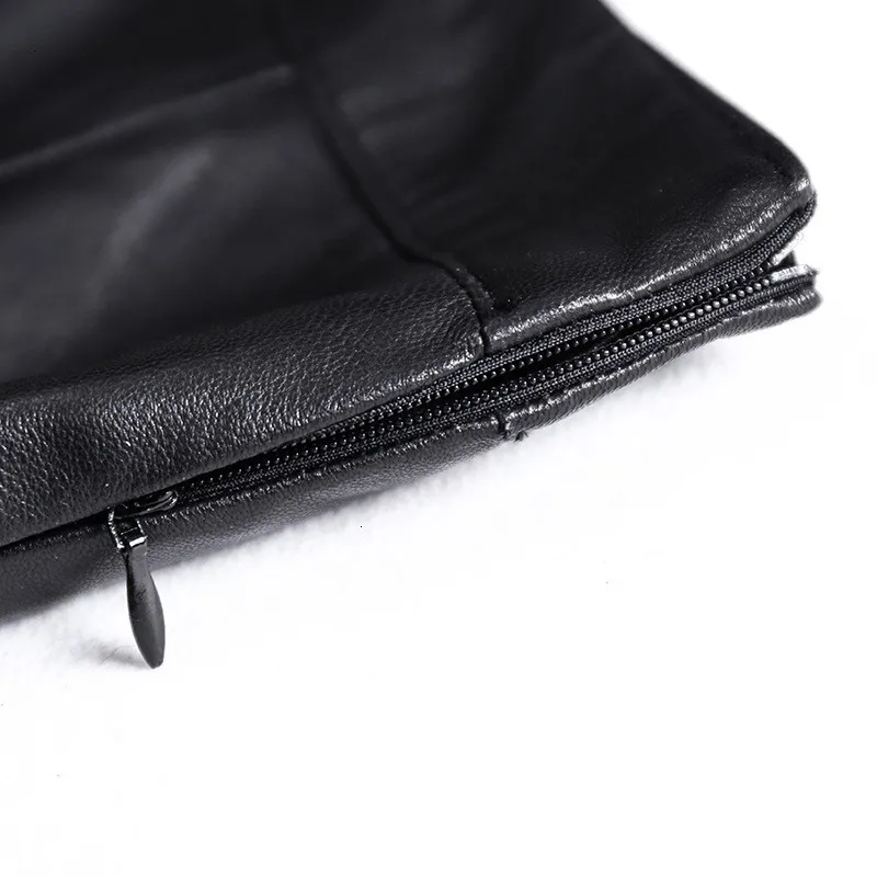 

Luxury Natural Sheepskin Pencil Skirt Genuine Leather Women Knee-Length Work Skirts Ladies Black Skinny High Waist Party Skirts