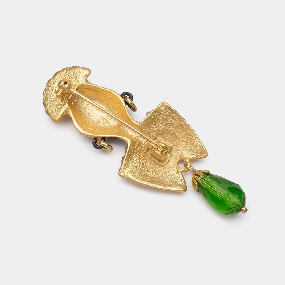 XZ14716 D28 бутик Amorita винтажные черные Броши золотого цвета с новым дизайном|brand