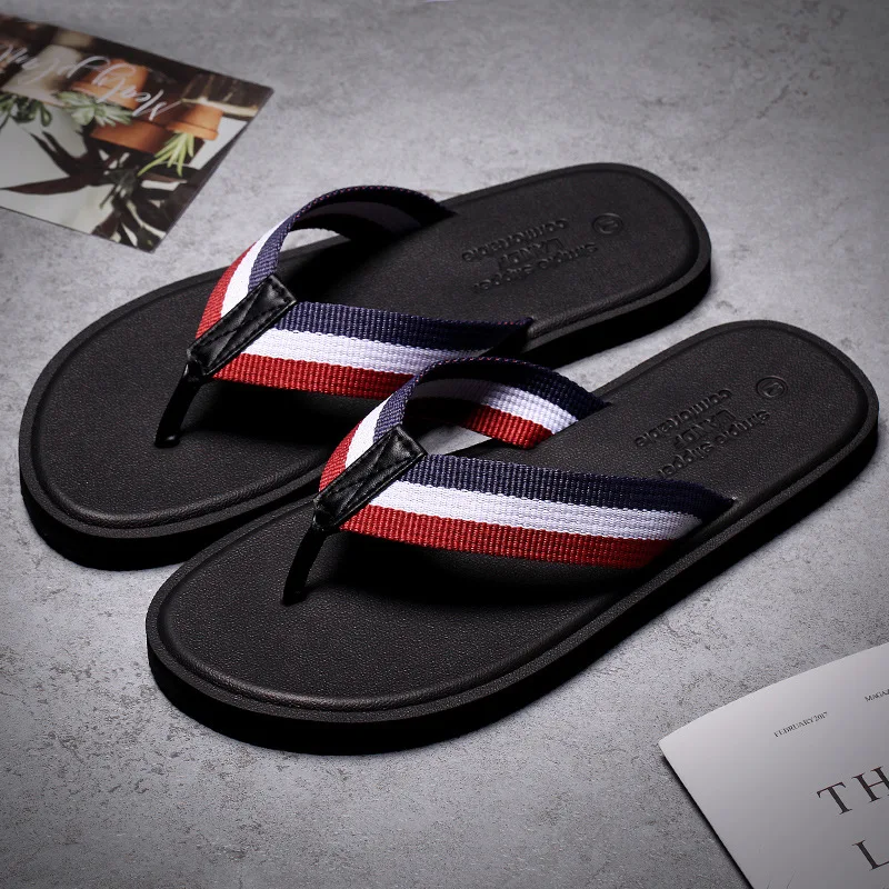

Summer Flip Flops Men's Personality Outside Wearing Beach Shoes Outdoor Pinch Couples Slippers Boy Tide Fashion Sandals