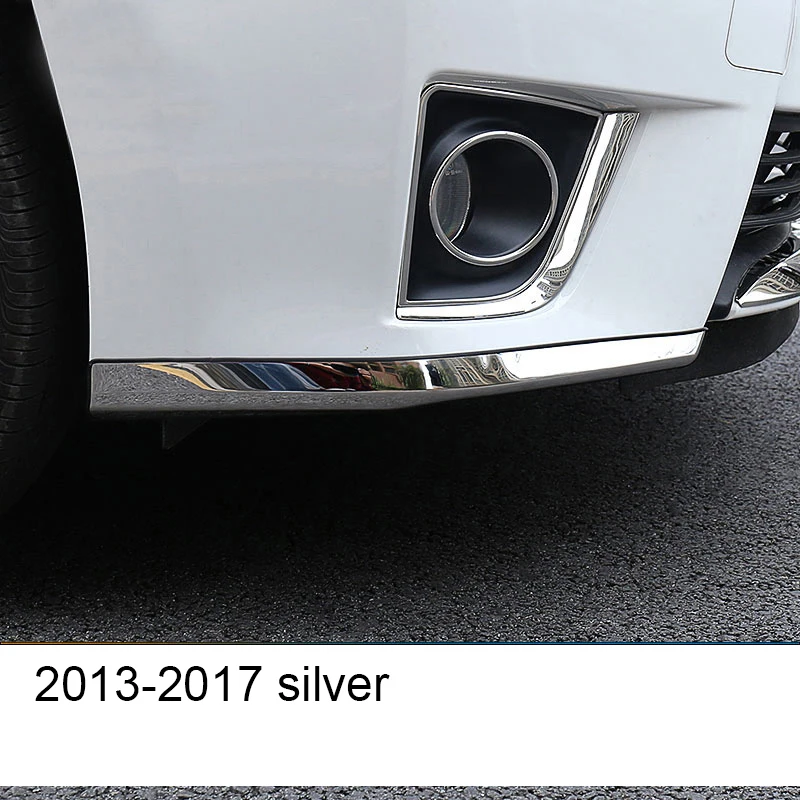 Lsrtw2017 нержавеющая сталь автомобиля бампер угловая полоса планки для Защитные чехлы для сидений, сшитые специально для toyota corolla 2013 - Название цвета: front silver color 2