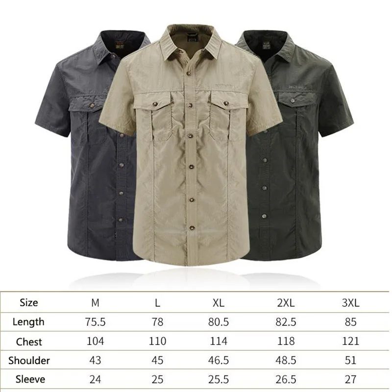 Мужская Уличная летняя рубашка с коротким рукавом дышащая быстросохнущая