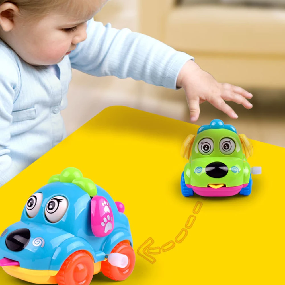 

Random Color Funny Mini Car Portable Plastic Gift Children Cartoon Animals Learning Baby Winding Toy