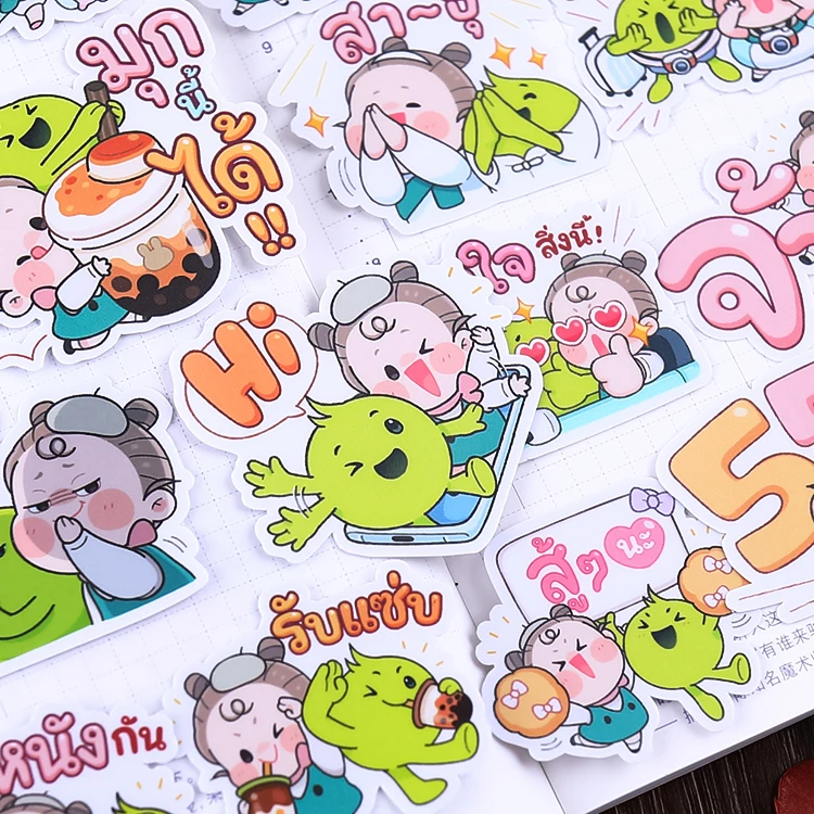 24 шт. стикеры с изображением молочного чая для девочек Стикеры скрапбукинга