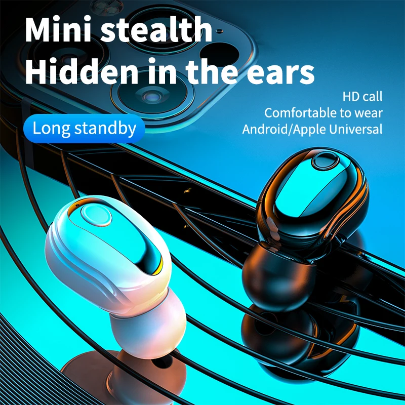 

Mini Wireless Bluetooth 5.2 Earphone in Ear Sport W/ Mic Handsfree Headset Earbuds For Iphone Samsung Huawei All Phone Earphones