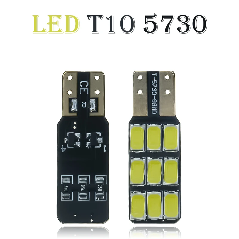 

10PCS/lot Car Auto LED T10 194 W5W led Canbus t10 9smd LED 5630 5730 Bulb No error led light Car clearance light ac 12v