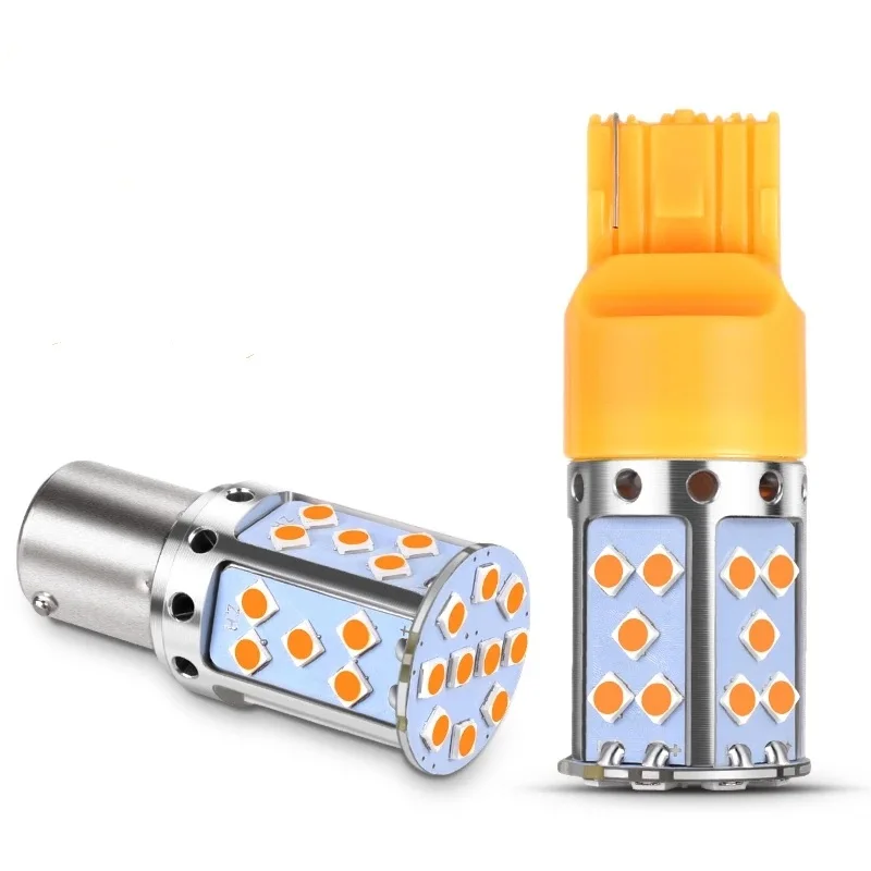 

2 шт., автомобильные светодиодсветодиодный лампы 1156 BA15S P21W PY21W BAU15S 3030 35SMD T20 7440 W21W