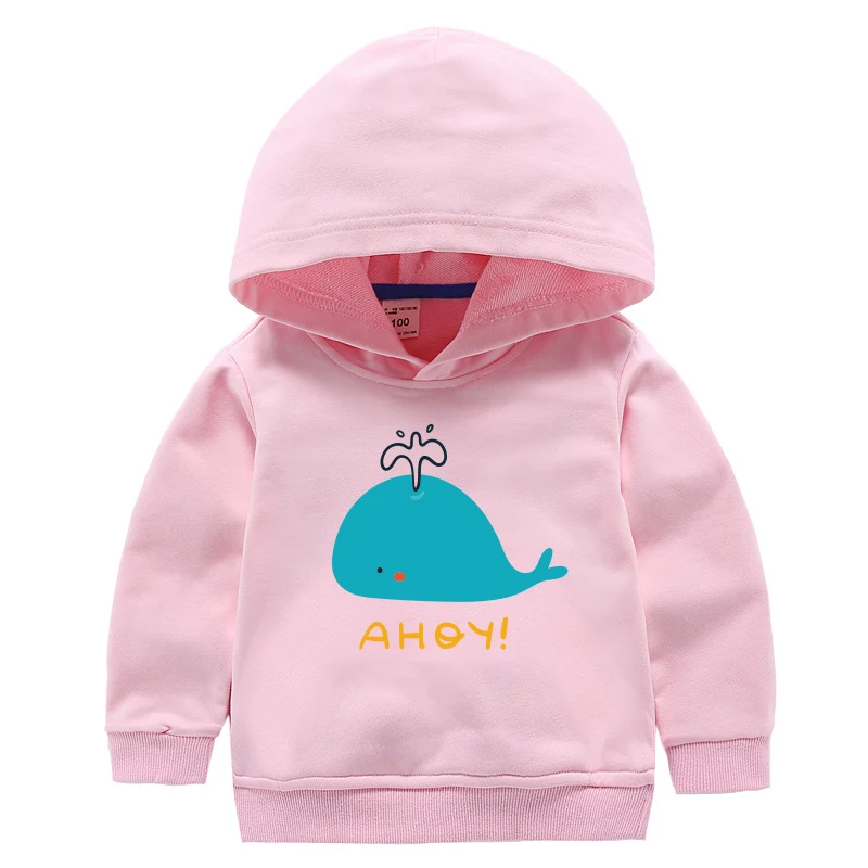 Толстовка с капюшоном для девочек свитер малышей рубашка принтом Детская