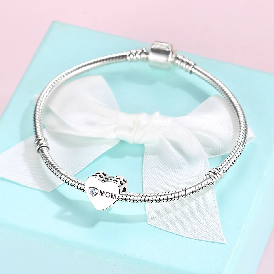 Европейский 925 пробы серебра с амулетами подвесками любовных сердечек шарик ясно