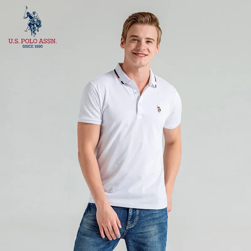 США Футболка поло Assn мужская с коротким рукавом повседневная однотонная Модная