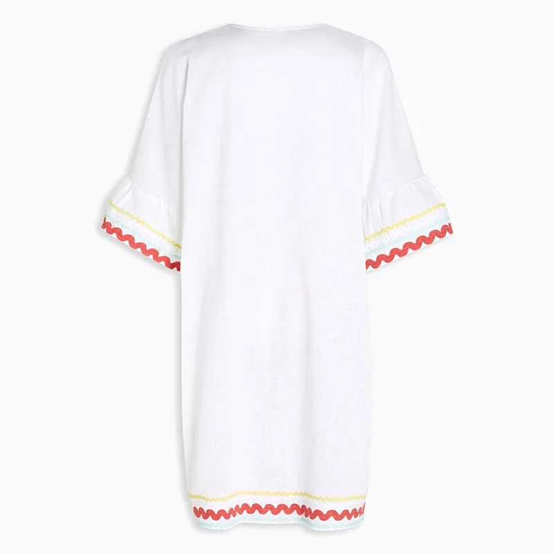 Европейский и американский стиль новый хлопковая пляжная юбка с множеством