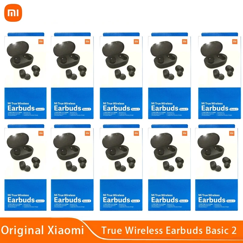 6/10Pieces Redmi Airdots 2 Global Version Bluetooth Headphones Xiaomi Wireless Earbuds Basic 2 Low Latency and Noise Reduction enlarge
