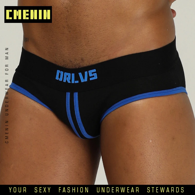 Мужские трусы брифы из хлопка темно синие удобные джоки сексуальное нижнее белье