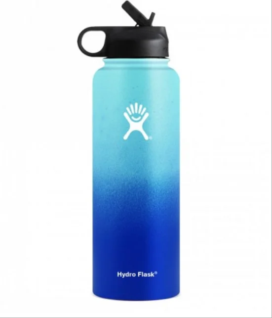ss bottle Нержавеющая сталь бутылка для воды гидро колба бутылка для воды с вакуумной изоляцией широкий рот Путешествия Портативная термальная бутылка 32 унции/40o - Цвет: ss bottle