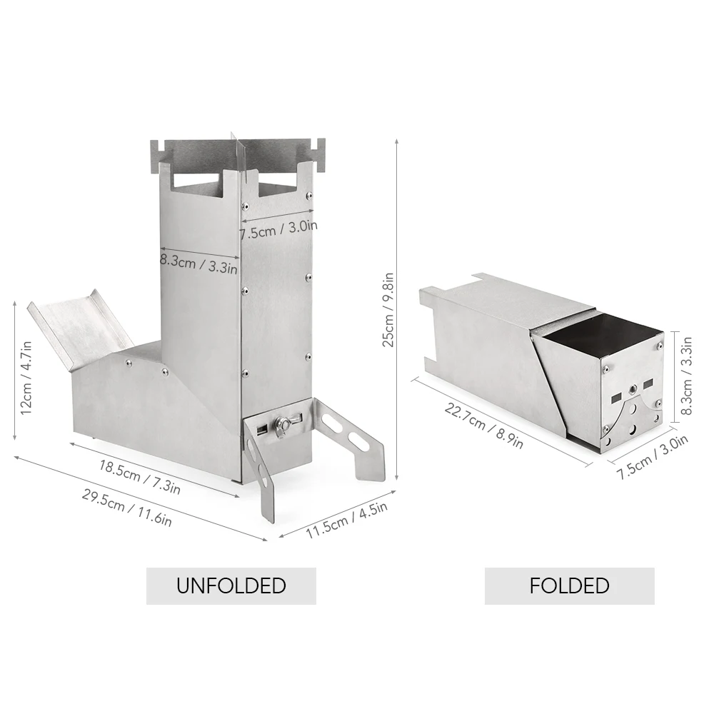 Легкая складная деревянная плита Lixada горелка из нержавеющей стали ракетная печь