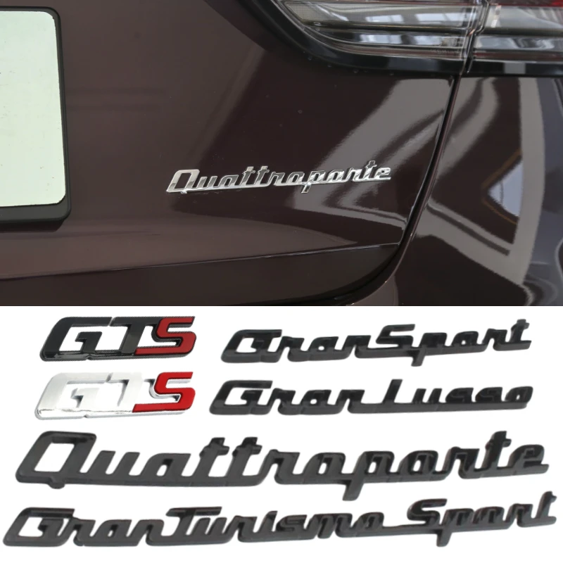 

Car Trunk Badge Sticker for Maserati Granlusso Quattroporte Grantuanismo Sport Gransport GTS Gran Turismo S Logo Emblem Decals