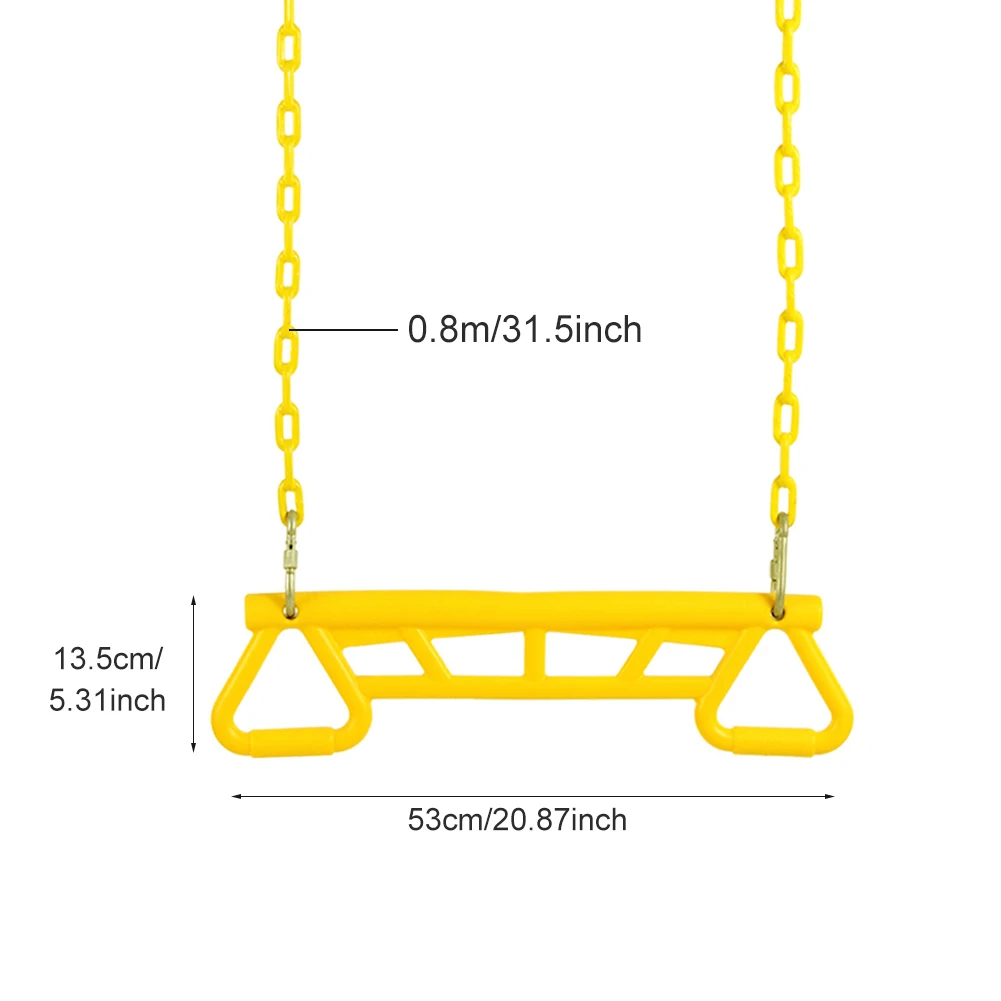 

2021 new Trapeze Swing Bar Rings 48" Heavy Duty Chain Swing Set Accessories & Locking Carabiners Connection belt children Gift