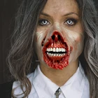 Новинка 2021, страшная маска на Хэллоуин, страшная маска на половину лица, латексная маска, украшение для Хэллоуина, товары для косплея на Хэллоуин