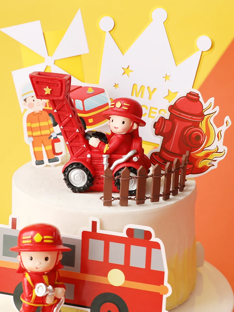 Водяной пистолет украшение пожарного с днем рождения пожарный торт Topper для