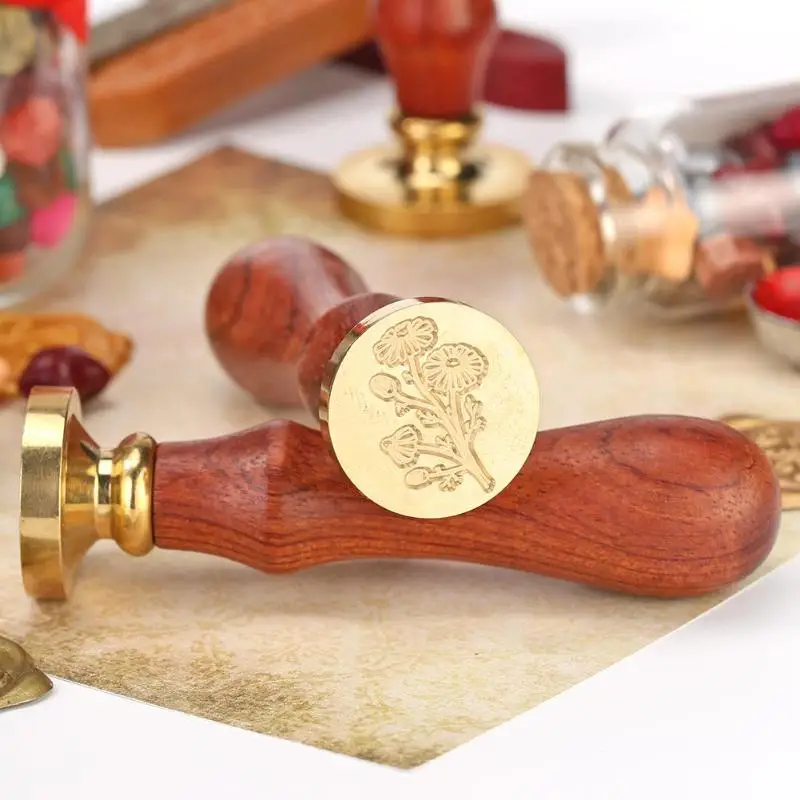 Новый Ретро Сделай Сам восковое уплотнение растительный принт огонь картина