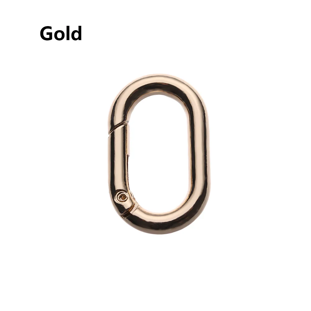 Gold 1 шт. оцинкованный сплав овальные Пружинные пряжки брелок сумки карабин с зажимом тени от мышц Открытый Отдых Альпинизм мульти инструменты - Цвет: Gold