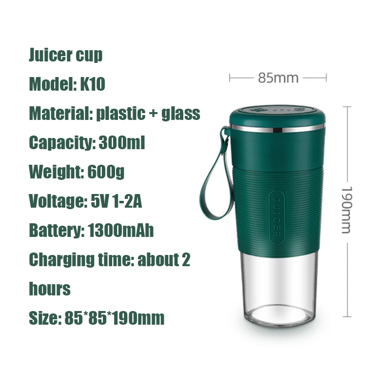 

NIUXILIFE Portable Mini Electric Glass Juicer Orange Juier fruit Juicers Blender for Smoothies Food Processor Cup