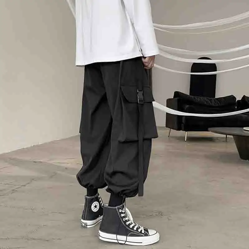 

Super fire CEC wide leg wide leg men's loose straight tube versatile plump and handsome Capris men's Korean fashion net red over