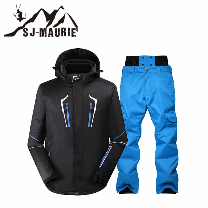 color1 SJ-Maurie мужской лыжный костюм, куртка для сноуборда и штаны, костюм, комплект ветронепроницаемой водонепроницаемой зимней уличной спортивной одежды, зимний костюм, теплый - Цвет: color1