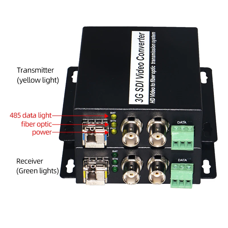 1-канальный 3g SDI в оптоволоконный конвертер с петлей-выходом и RS485, 3g SDI по оптоволоконным медиаконвертерам поддерживает 1080P и цифровое кино